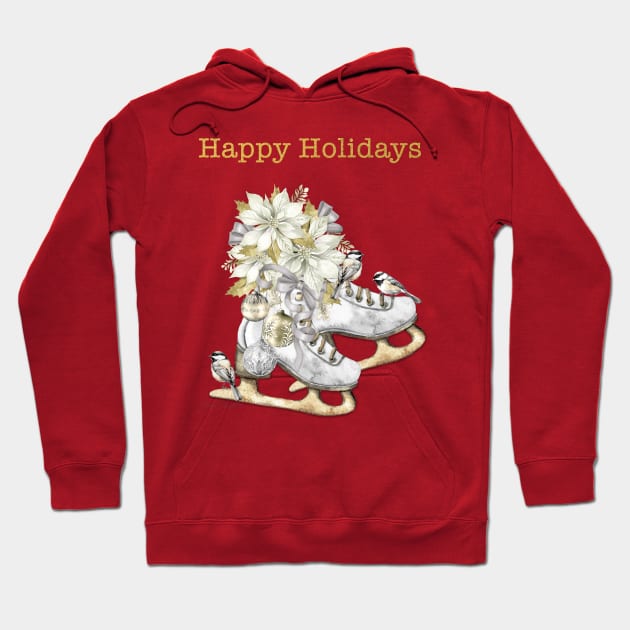 Gold And Silver Skates Hoodie by Jean Plout Designs